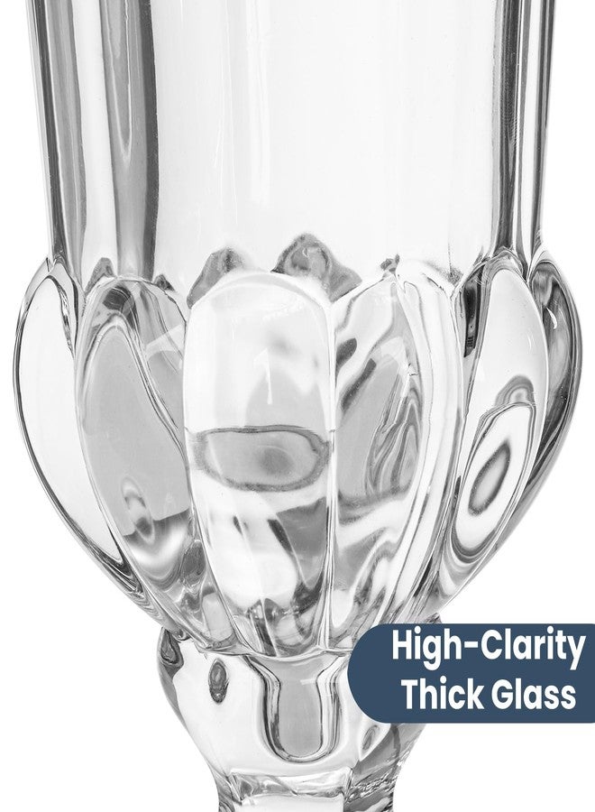 ELFULLY 8 Inch Glass Urn Vase, Large Crystal Glass Vase, Vintage Vases for Centerpiece, Pedestal Flower Bottle, Decorative Vases for Wedding Home Decor Housewarming Gift - Image 4